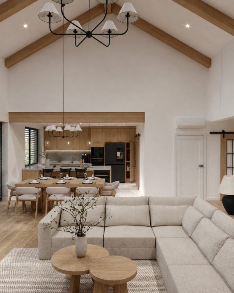 Projekt wnętrza domu w Lublinie – salon | BDWstudio