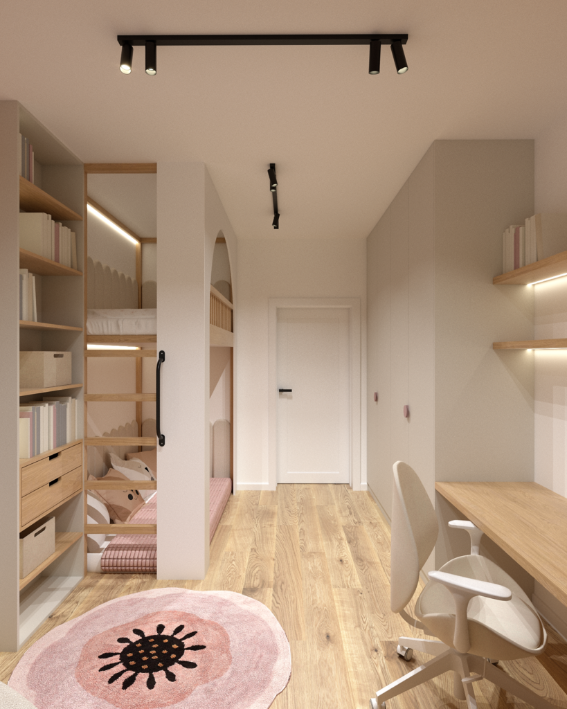 Projekt wnętrza domu w Lublinie – pokój dziecięcy | BDWstudio